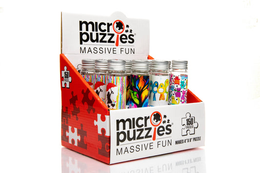 MicroPuzzles Branded Full Color Cardboard Display Holder Box