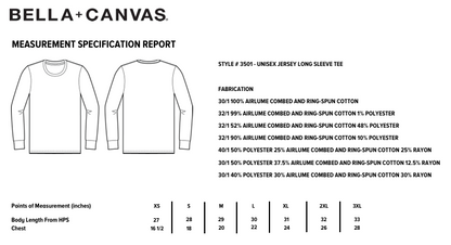 BELLA + CANVAS - Unisex Jersey Long Sleeve Tee (3501)