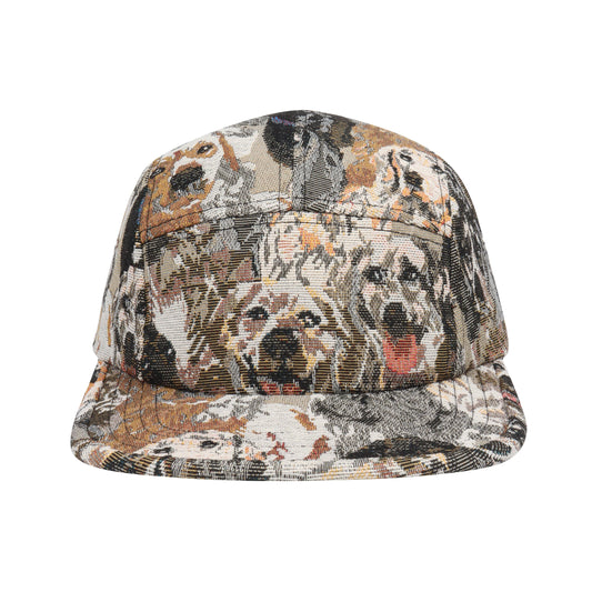 DOG JACQUARD 5-PANEL HAT CAMP CAP | TAPESTRY DOG OUTDOOR HAT | HATPHILE
