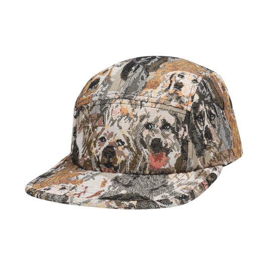 DOG JACQUARD 5-PANEL HAT CAMP CAP | TAPESTRY DOG OUTDOOR HAT | HATPHILE